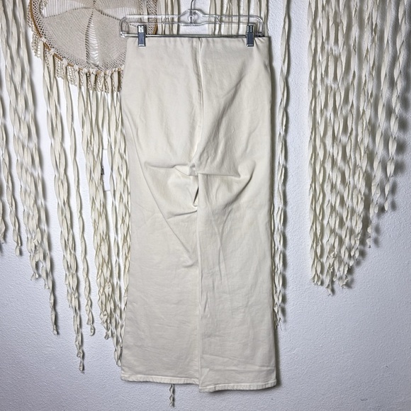 SPRWMN Cotton Denim Side Zip Flare Leg Pull On Pant in Natural Size S - Picture 6 of 7
